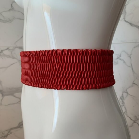 Diesel Women's Vintage Dark Red Braided Elastic Belt - Picture 7 of 12